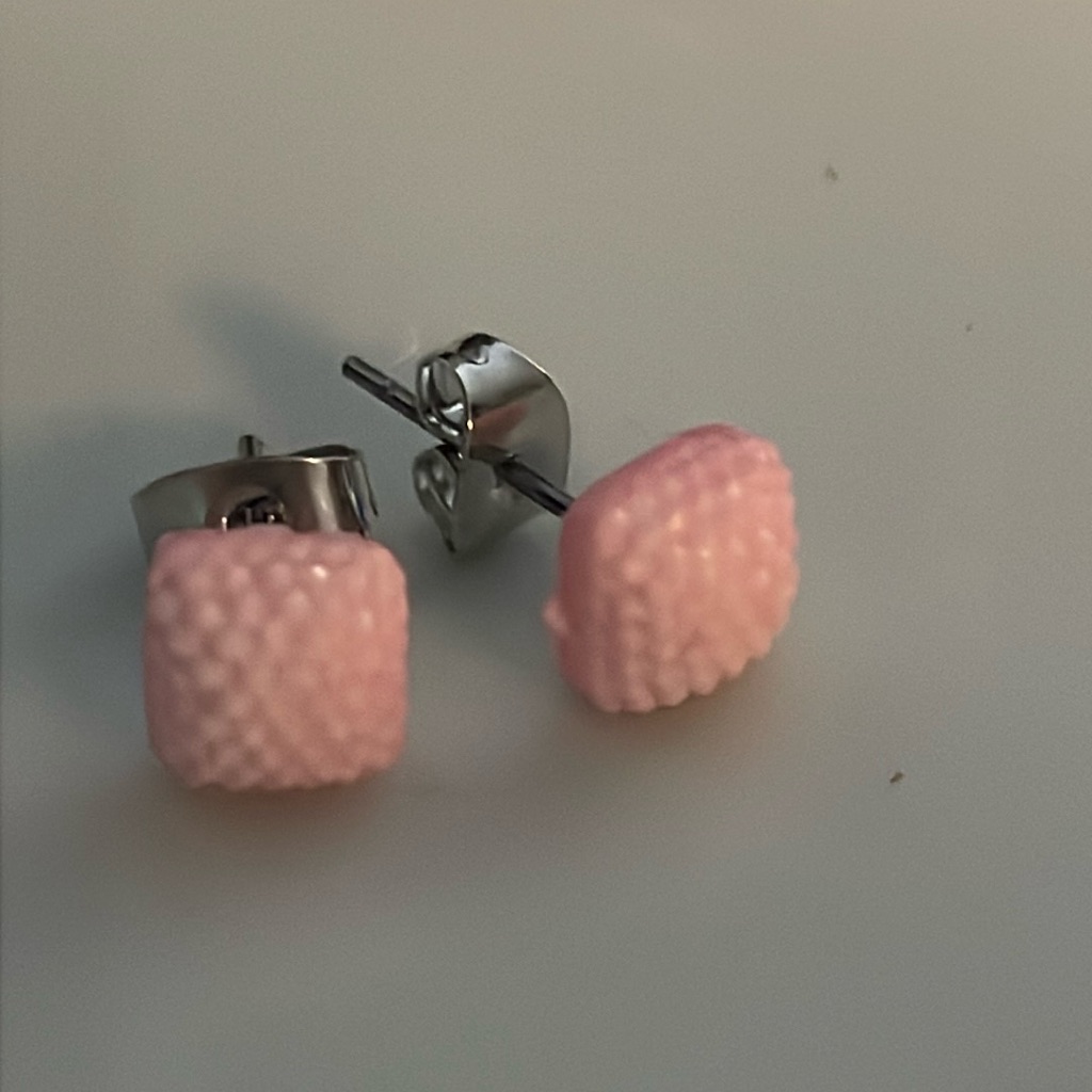 Pink Square Studs